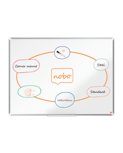 Tabla NOBO Premium Plus, otel lacuit, 120x90 cm, magnetica, include marker si tavita, alb