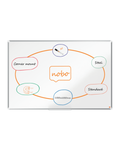 Tabla NOBO Premium Plus, otel lacuit, 150x100 cm, magnetica, include marker si tavita, alb