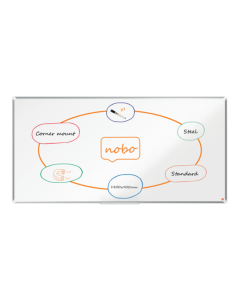 Tabla NOBO Premium Plus, otel lacuit, 180x90 cm, magnetica, include marker si tavita, alb