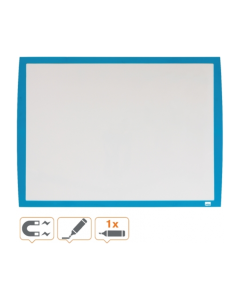 Tabla NOBO Joy, plastic, 43x58.5cm, magnetica, include marker, burete si magneti, alb, rama albastra