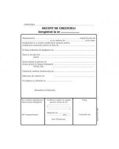 Decont de cheltuieli, format A5, 100 coli/carnet