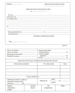 Ordin deplasare, format A5, 100 coli/carnet - orizontal