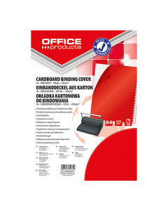 Coperta carton lucios 250g/mp, A4, 100/top, Office Products - rosu