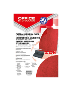 Coperta carton imitatie piele 250g/mp, A4, 100/top Office Products - rosu