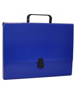 Servieta din carton laminat, A4/5cm, cu inchidere si maner, Office Products - bleumarin