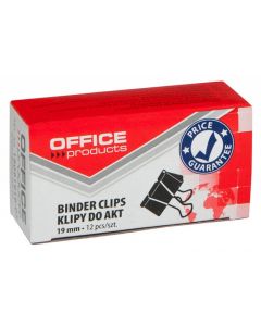 Clip hartie 19mm, 12buc/cutie, Office Products - negru