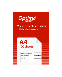 Etichete albe autoadezive 10/A4, 105 x 57 mm, 100 coli/top, Optima Smart