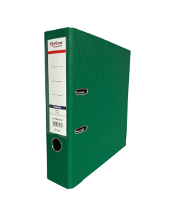 Biblioraft plastifiat interior-exterior 7,5 cm, margine metalica Optima Premium A4- verde
