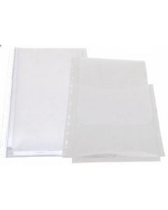 Folie protectie documente A4, cu burduf 20mm, PP - 150 microni, 10/set, Optima