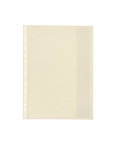 Folie protectie doc. A4, clapa laterala, inchidere cu capsa, 4/set, 200 microni, Optima - fumuriu