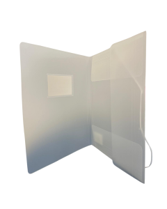 Mapa plastic cu elastic pe colturi, cu eticheta, 500 microni, Optima - transparent mat