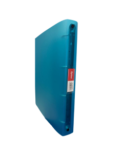 Caiet mecanic 4 inele - D25mm, coperti flexibile PP, Optima Flex - albastru transparent