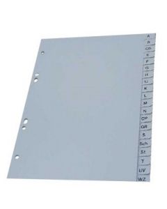 Index plastic gri, alfabetic A-Z, A5, 120 microni, Optima