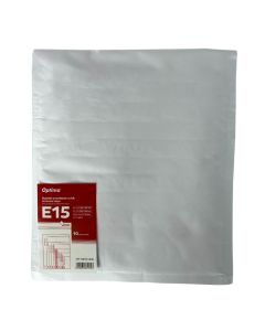 Plic antisoc E15, 240x275mm - ext., 220x265mm - int., lipire siliconica, 10 buc/set, Optima - alb