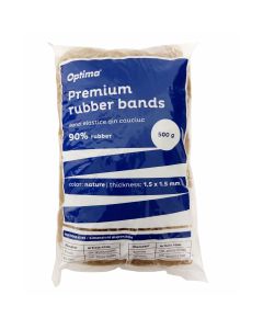Elastice pentru bani, 90% cauciuc, 500gr/punga, D 50, grosime 1.5mm x 1.5mm, Optima - natural