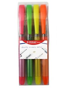 Textmarker cu cerneala PENAC Liqliner, varf 1-4 mm, 4culori/set - (O, G, V, R)
