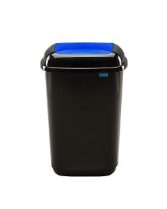 Cos plastic reciclare selectiva, capacitate 45l, PLAFOR Quatro - negru cu capac albastru - hartie