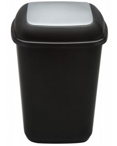 Cos plastic reciclare selectiva, capacitate 90l, PLAFOR Quatro - negru cu capac gri - altele