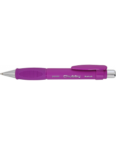 Pix PENAC Chubby, rubber grip, 1.0mm, varf metalic, corp violet - scriere albastra