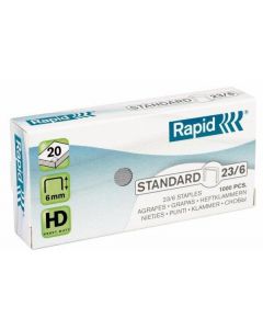 Capse Rapid Standard, 23/ 6, 2-20 coli, 1000 buc/cutie
