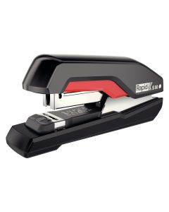 Capsator metalic Rapid Supreme S50, 50 coli, capsare plata, cutie, rosu-negru
