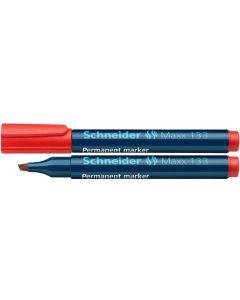 Permanent marker SCHNEIDER Maxx 133, varf tesit 1+4mm - rosu