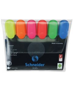 Textmarker SCHNEIDER Job, varf lat, 6 culori/set - (G, O, V, R, A, R)
