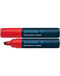 Permanent marker SCHNEIDER Maxx 250, varf tesit 2+7mm - rosu