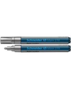 Marker cu vopsea SCHNEIDER Maxx 270, varf rotund 1-3mm - argintiu