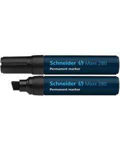 Permanent marker SCHNEIDER Maxx 280, varf tesit 4+12mm - negru