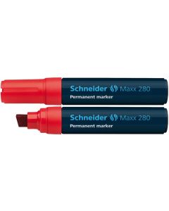 Permanent marker SCHNEIDER Maxx 280, varf tesit 4+12mm - rosu