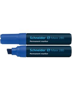 Permanent marker SCHNEIDER Maxx 280, varf tesit 4+12mm - albastru