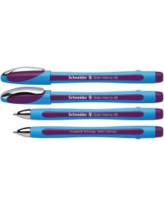 Pix SCHNEIDER Slider Memo XB, rubber grip, accesorii metalice - scriere violet