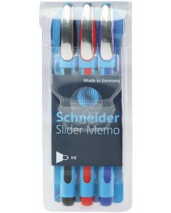Pix SCHNEIDER Slider Memo XB, rubber grip, accesorii metalice, 3 culori/set - (N, R, A)