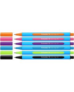 Pix SCHNEIDER Slider Edge XB, rubber grip, varf 1.4mm, 6 culori pastel/set