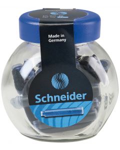 Patroane SCHNEIDER,  30buc/borcan cu capac plastic - cerneala albastru royal