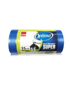 Saci menaj  35L, 15buc/rola, SANO Optima - albastri