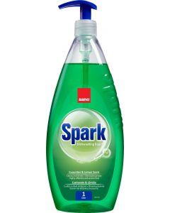 Detergent lichid pentru degresarea vaselor,1 litru, SANO Spark - cu miros de castravete si lamaie