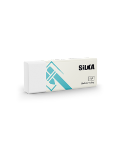 Radiera pentru creion, 59.5x22x11mm, PVC-free, nu lasa reziduuri, SILKA Text Mate - alba