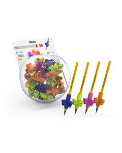 Display silicon grip pt creion, pt scriere de mana la copii, 72buc/display, SILKA Glitter-design ergo