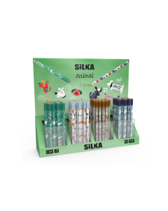 Display creioane, 4modele x 40buc(160buc)/display, SILKA Animal Jumbo