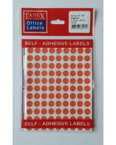 Etichete autoadezive color, D10 mm, 540 buc/set, TANEX - orange