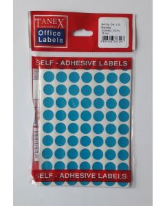 Etichete autoadezive color, D13 mm, 350 buc/set, TANEX - albastru