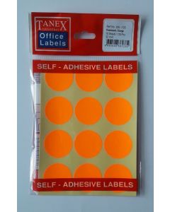 Etichete autoadezive color, D32 mm, 60 buc/set, TANEX - orange