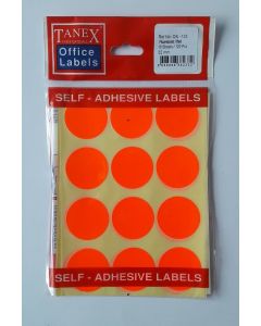 Etichete autoadezive color, D32 mm, 60 buc/set, TANEX - rosu