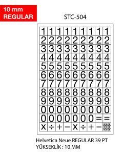Etichete cu cifre, 0-9, 2 folii/set, TANEX - 10mm regular