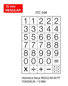 Etichete cu cifre, 0-9, 2 folii/set, TANEX - 15mm regular