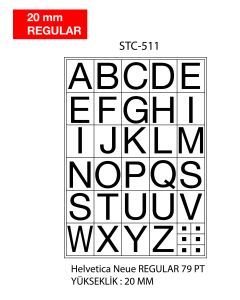Etichete cu litere, A-Z, 2 folii/set, TANEX -20mm regular
