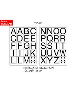 Etichete cu litere, A-Z, 2 folii/set, TANEX -24mm regular