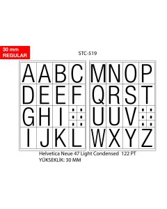 Etichete cu litere, A-Z, 2 folii/set, TANEX -30mm regular